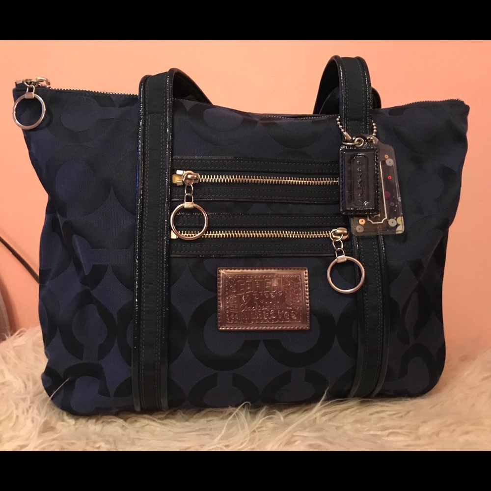 Coach Poppy Handbag in Navy